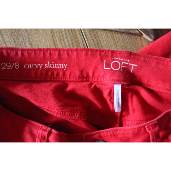Loft Curvy Skinny Red Pants 29 8 Preowned - Picture 7 of 7